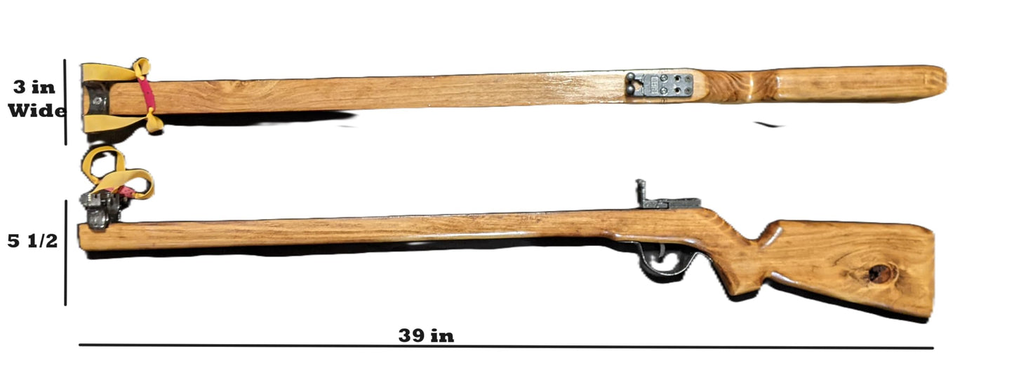 Classic Style Hand Crafted Wooden Slingshot Rifle (Dark Walnut)